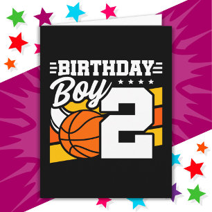 Carte Jeu de basket-ball 2 ans Thème 2ème anniversaire G