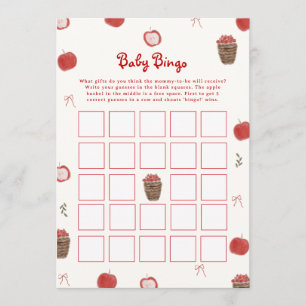 Carte Jeu de bingo bébé pomme rouge fantaisiste d'automn