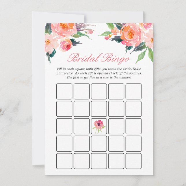 Carte Jeu de Bingo pour Enterrement de Vie de Jeune Fill (Devant)