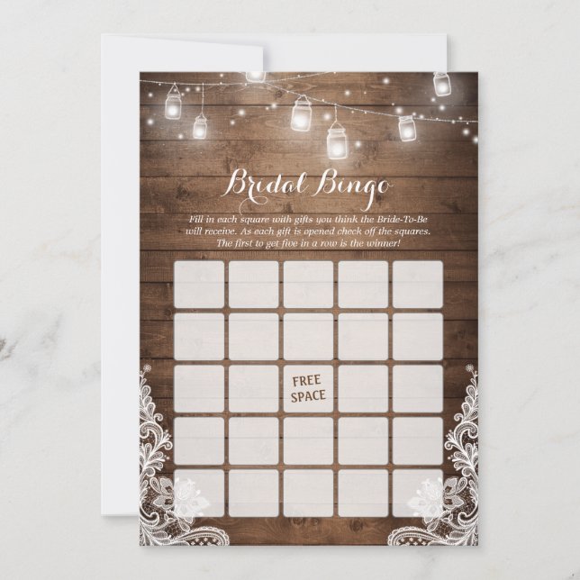 Carte Jeu de Bingo pour Enterrement de Vie de Jeune Fill (Devant)