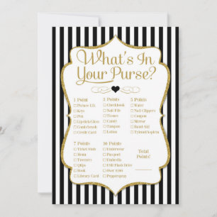 Carte Jeu de bourse Black Gold Baby shower Fête des mari
