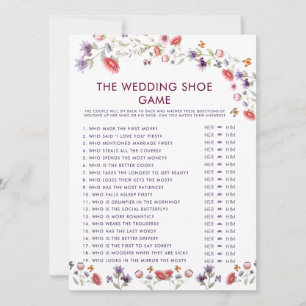 Carte Jeu de chaussures de douche de mariage à fleurs sa
