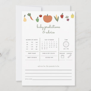 Carte Jeu de conseil sur les prédictions de bébé cultivé