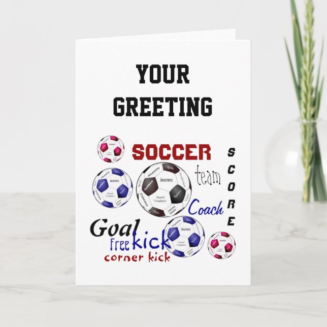 Carte Jeu De Football Motivationnel, Mots Sportifs (Devant)