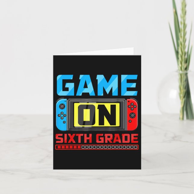 Carte Jeu De Joueur De Sixième Année Retour À L'École Pr (Devant)