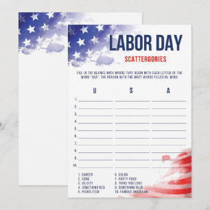 Carte Jeu de la Fête du Travail Patriotique USA Scatterg