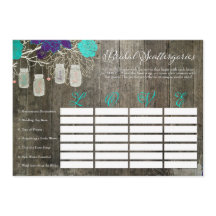 Jeu de Love Scattergories pour Mariage Rustique