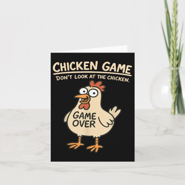 Carte Jeu De Poulet Ne Regarde Pas Le Poulets Drôle De P (Devant)