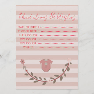 Carte Jeu de prédictions et de vœux pour bébé à rayures