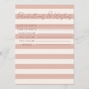 Carte Jeu de prédictions et de vœux pour bébé aux rayure