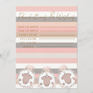 Carte Jeu de prédictions et de vœux pour bébé rayures gr