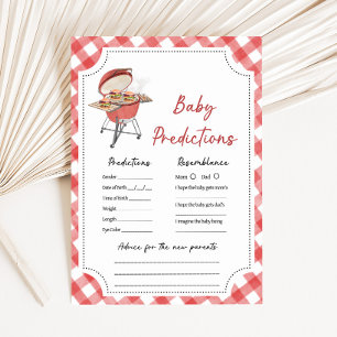 Carte Jeu de prédictions pour bébé Shower Baby-Q BBQ