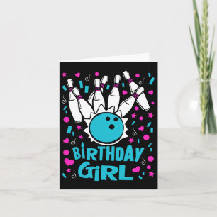 Carte Jeu de quilles mignonne Anniversaire fille Pins Bo
