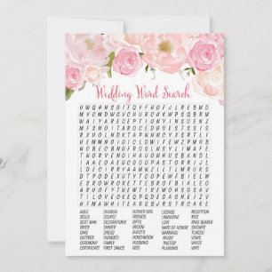 Carte Jeu de recherche de mots pour douche de mariée flo