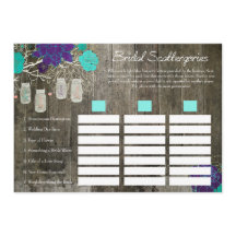Jeu de Scattergories pour Mariage | Floral Rustiqu