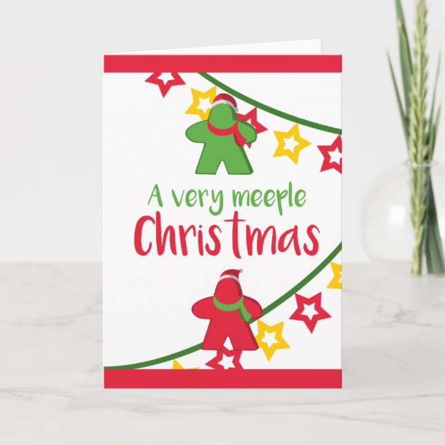 Carte Jeu de société Meeple Noël (Devant)