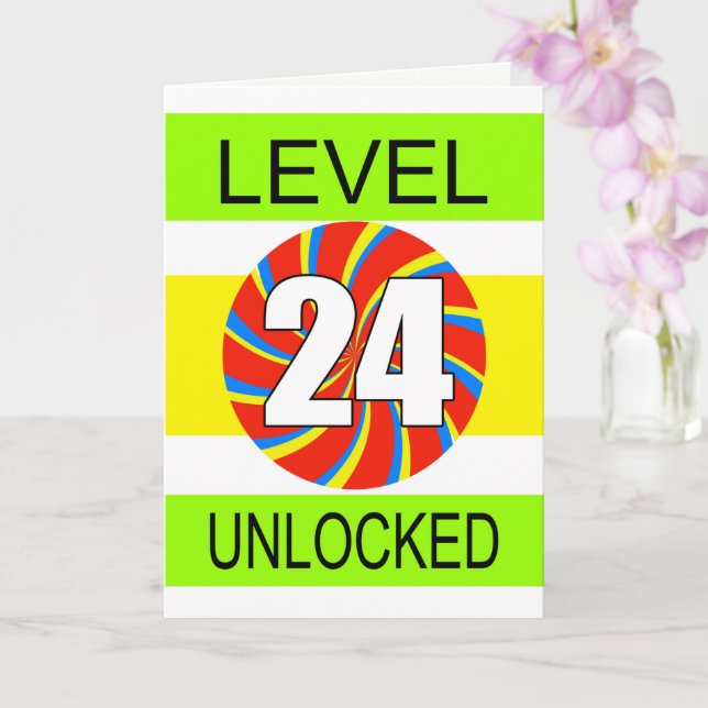 Carte Jeu d'ordinateur 24e anniversaire (Orchidée)