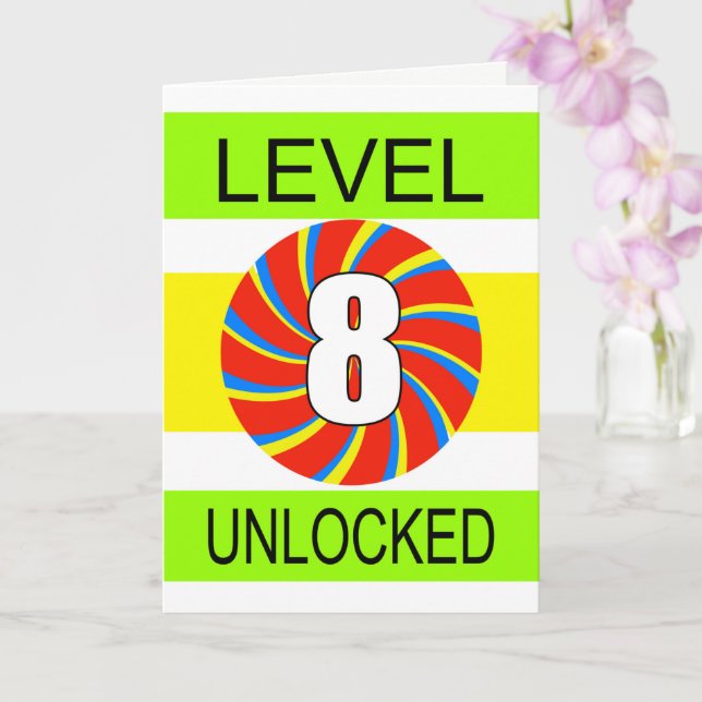 Carte Jeu d'ordinateur de 8e anniversaire (Orchidée)