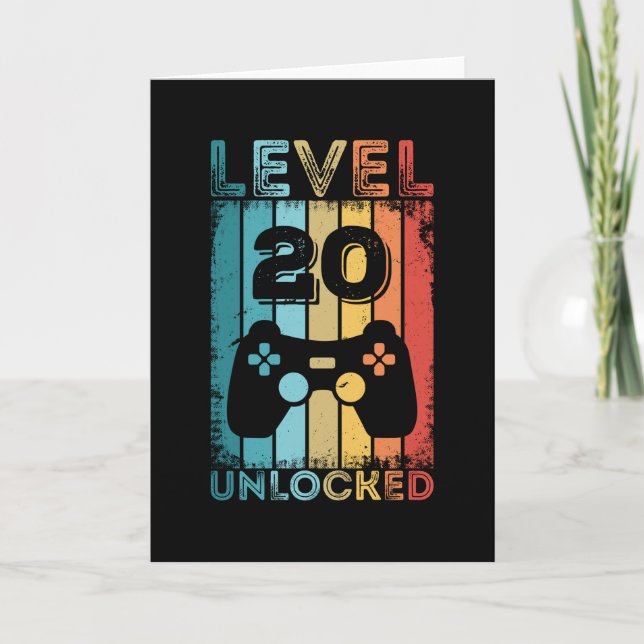 Carte Jeu niveau 20 déverrouillé 20e anniversaire Gift G (Devant)