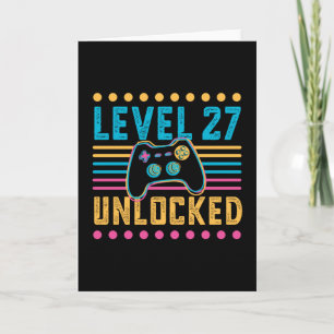 Carte Jeu niveau 27 déverrouillé 27e anniversaire Gamer 