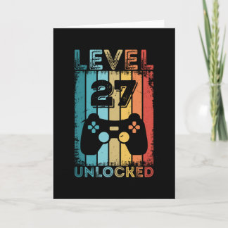 Carte Jeu niveau 27 déverrouillé 27e anniversaire Gift G