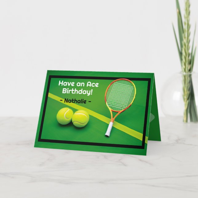 Carte 🎾 Jeu-Set-Anniversaire : Une Célébration De L'As (Devant)