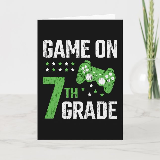 Carte Jeu sur 7e année jeu vidéo Retour à l'école Gamer (Devant)