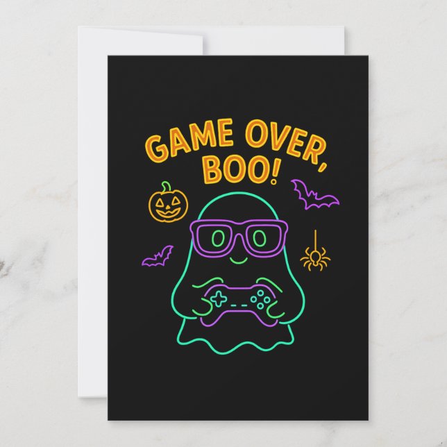 Carte Jeu sur Boo Funny Halloween Gamer Ghost (Devant)