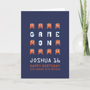 Carte Jeu sur pixel monstres jeu neveu joueur 16e annive