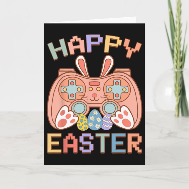 Carte Jeu Vidéo Drôle Pâques Bunny Game Contrôleur Ga (Devant)