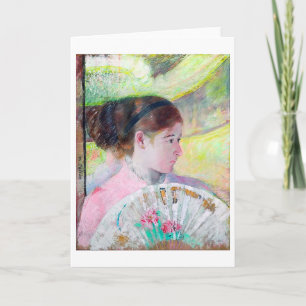 Carte Jeune dame avec un fan japonais, Mary Cassatt