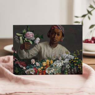 Carte Jeune femme avec des pivoines   Fré dé ric Bazil