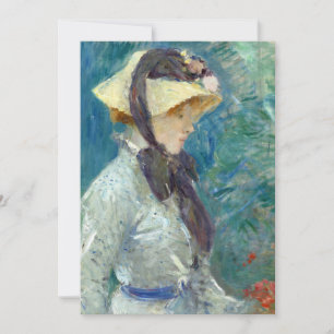 Carte Jeune femme avec un Casquette de paille Berthe M