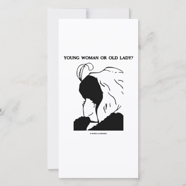 Carte Jeune Femme Ou Vieille Dame ? (Illusion optique) (Devant)