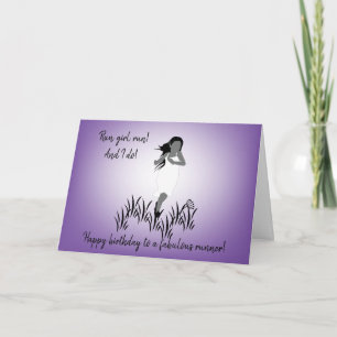 Carte Jeune fille coureuse avec cheveux gonflants