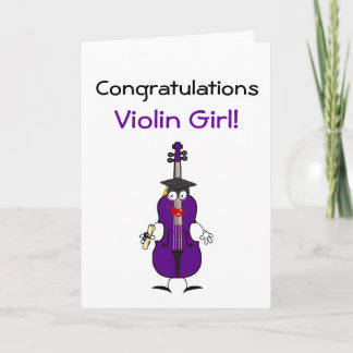 Carte Jeune Fille Violon (Violet)