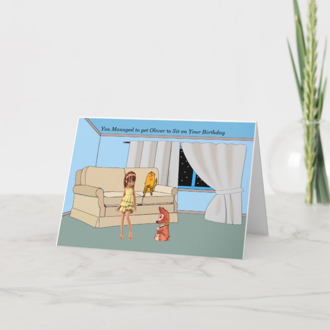 Carte Jeune formatrice de chiens ayant un anniversaire (Devant)