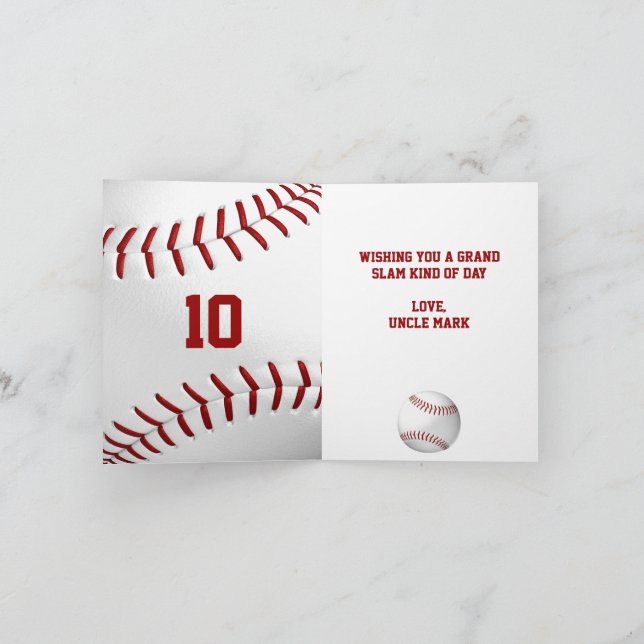 Carte jeune joueur de baseball heureux anniversaire (Intérieur)