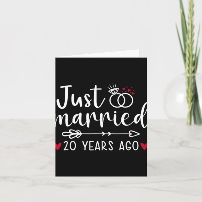 Carte Jeunes Mariés Couple Drôle Mari Femme 20ème Anniv (Devant)