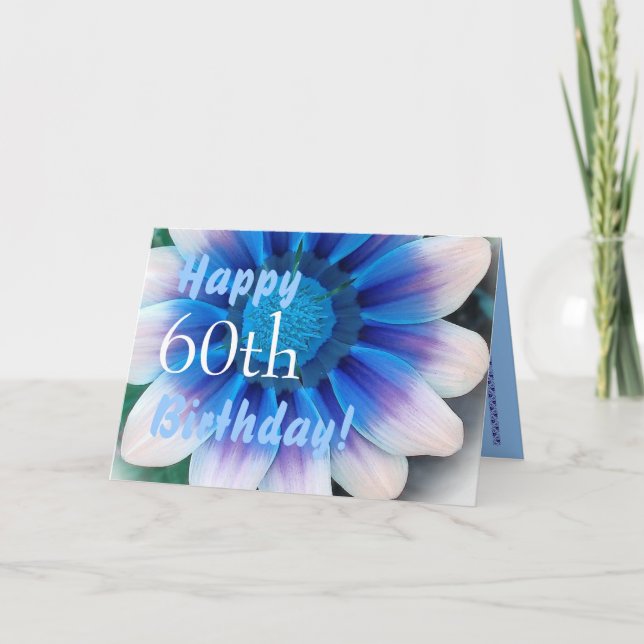 Carte JEUX 60e anniversaire avec Fleur Bleue Magique (Devant)