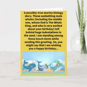 Carte Jeux amusants de jeux de baleines Joyeux anniversa