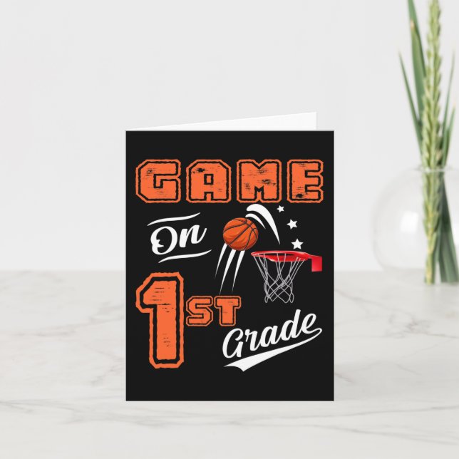 Carte Jeux Amusants Sur Le Basket De Première Année Prem (Devant)