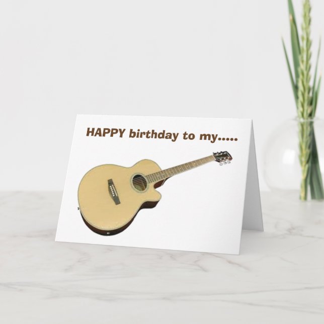 CARTE JEUX ANNIVERSAIRE À MON "GUITARISTE" PRÉFÉRÉ (Devant)