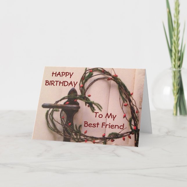 CARTE JEUX ANNIVERSAIRE "À MON MEILLEUR AMI" COEUR WREAT (Devant)