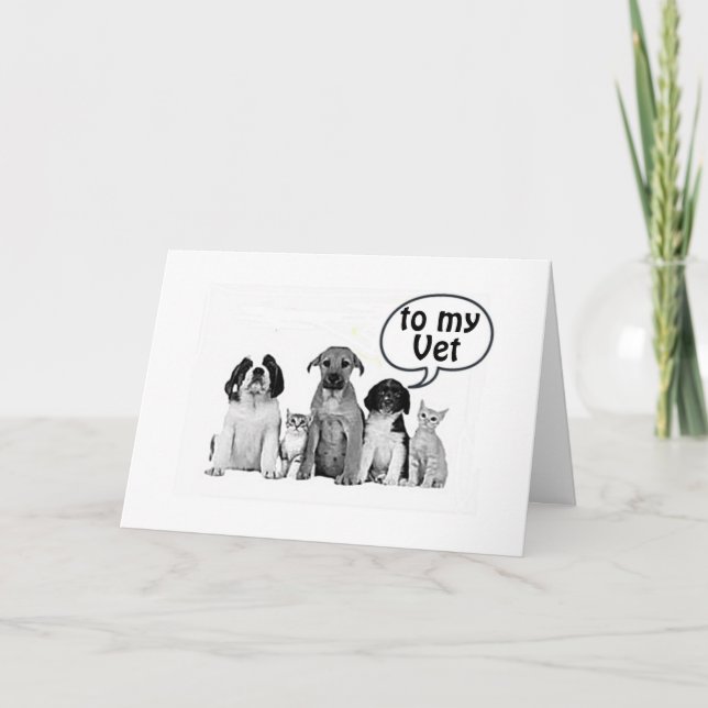 CARTE JEUX ANNIVERSAIRE **MON VÉTÉRINAIRE** ET AMI ! (Devant)