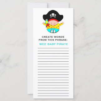 Carte JEUX DE baby shower