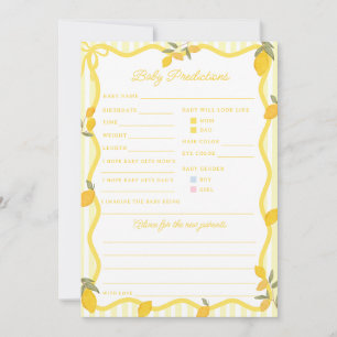 Carte Jeux de prédictions et de conseils pour bébé Lemon