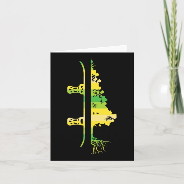 Carte Jeux d'hiver Funky Mountain Snowboard Pine Tree (Devant)