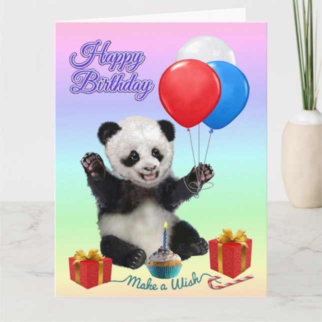 CARTE JEUX PANDA D'ANNIVERSAIRE (Devant)