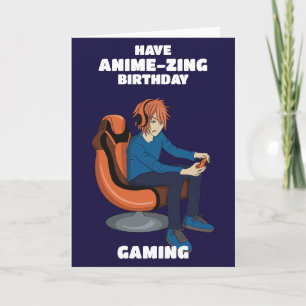 Carte Jeux Vidéo Anime Gamer Boy Anniversaire